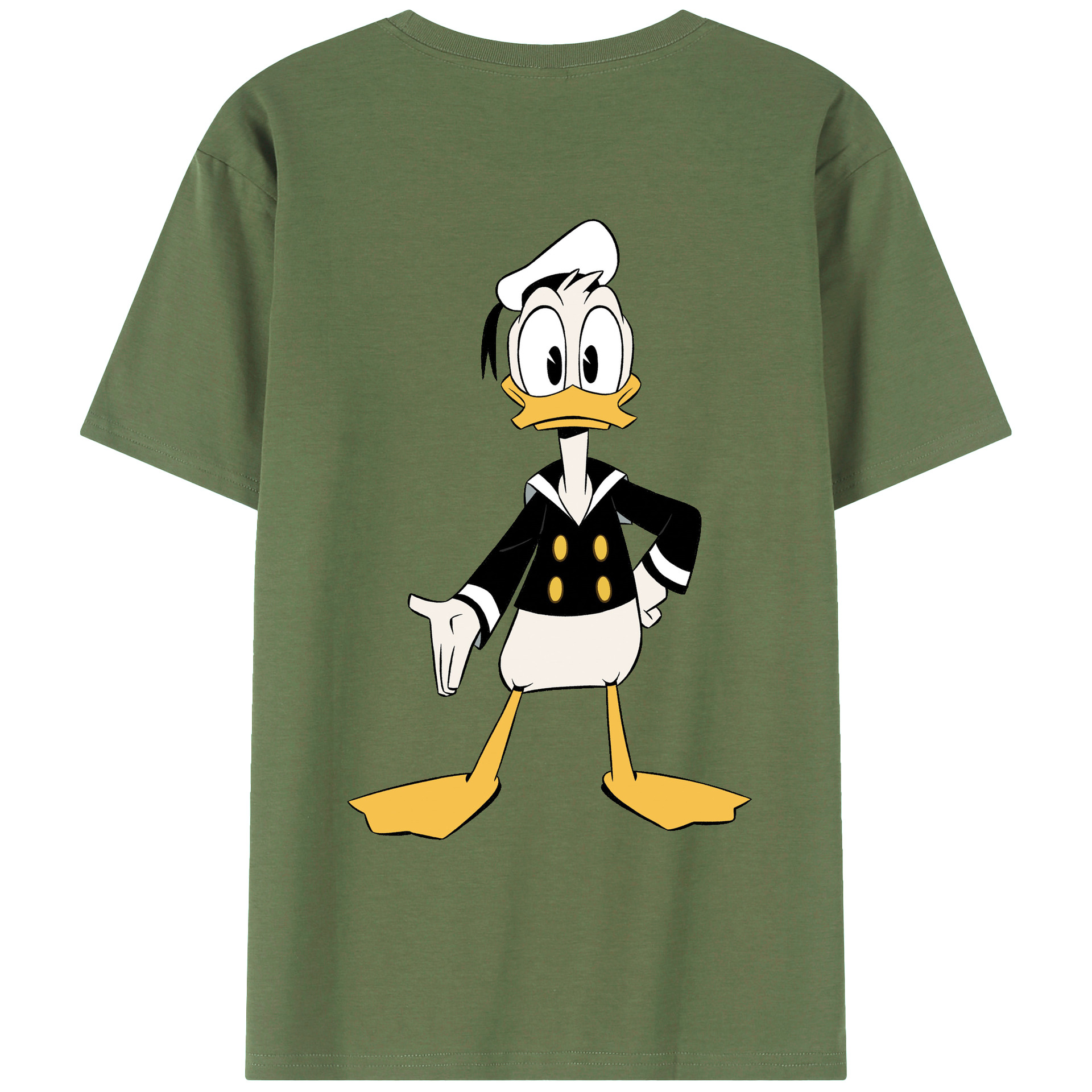 ミッキーマウス Mickey Mouse 綿100％ メンズ半袖Tシャツ（バックプリント） 通気性